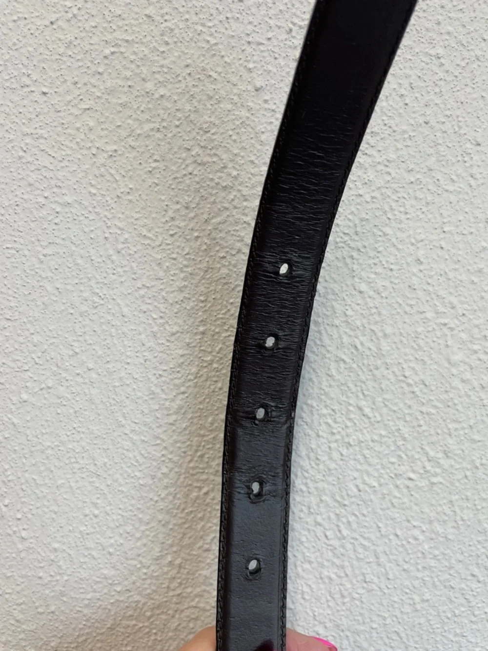Lauren Ralph Lauren Women’s Black Croc-Embossed Leather Belt with Silver Buckle